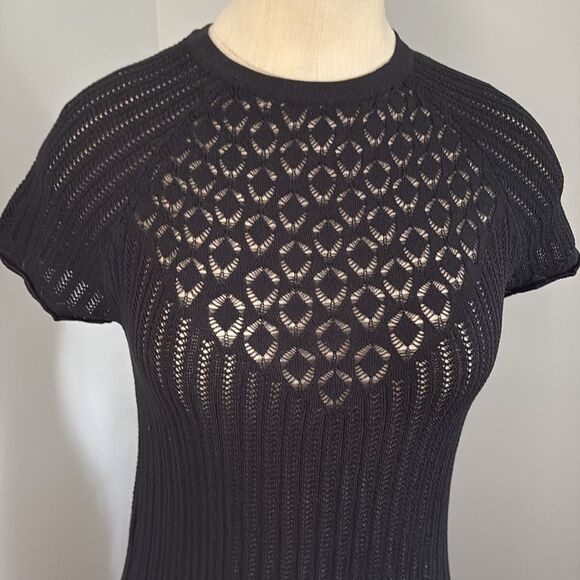 Zara Open Knit Short Sleeve Sweater Size M - Picture 2 of 10